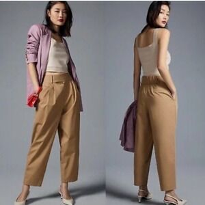 Anthropologie EXQUISE Barrel Chinos Pants‎ Trousers in Cedar Size XS Beige